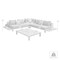 Armen Living Polo 4 piece Outdoor Sectional Set with Dark Gray Cushions and Modern Accent Pillows SETODPO4SE - alternate 6